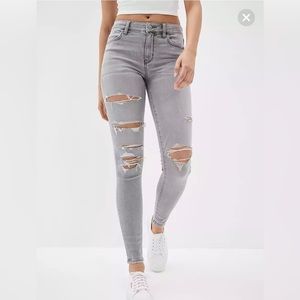 American Eagle Next Level Stretch ripped High Rise Jegging 14 Long